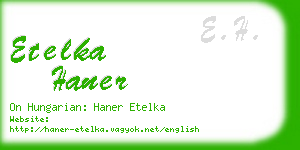 etelka haner business card